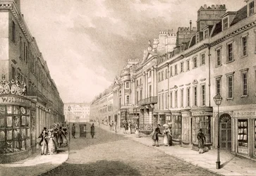 Milsom Street, fra "Views of Bath", ca. 1843